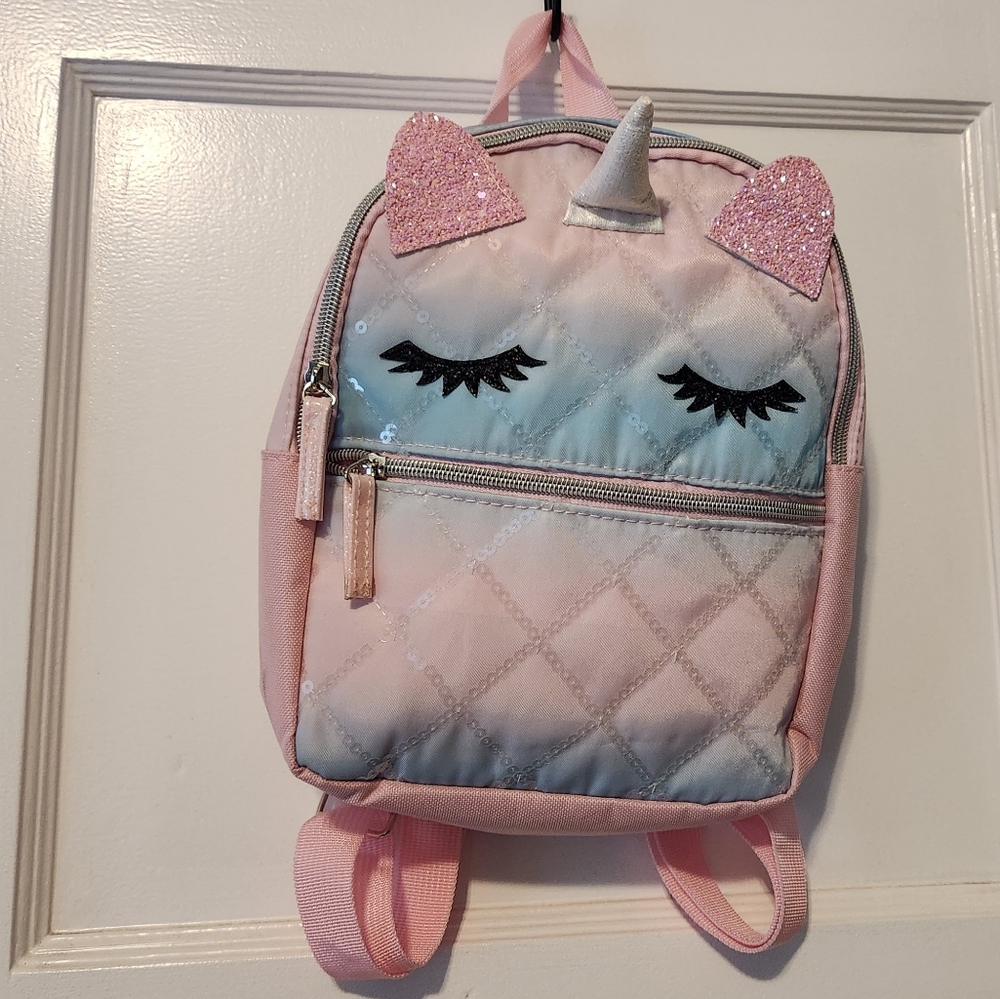 Whimsical Pink and Blue Unicorn Kids Backpack